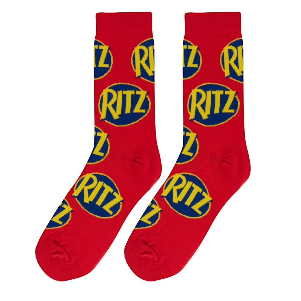 RITZ Cracker Odd Sox Crazy Fun Printed Crew Socks OS
